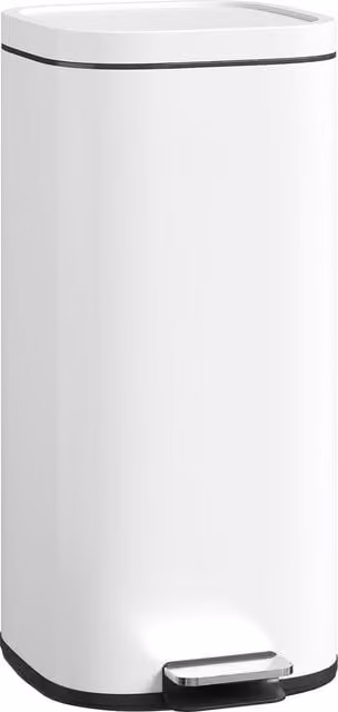Pattumiera da cucina HOMCOM a pedale con coperchio soft close e finitura anti-impronta, capacità 30 L, beige