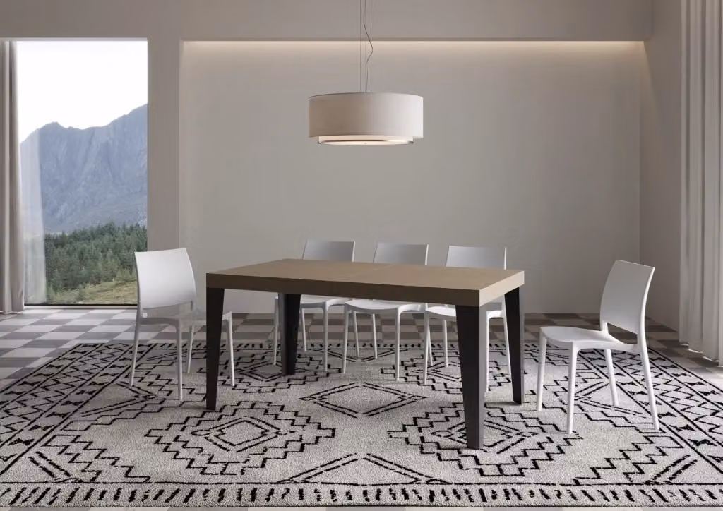Tavolo allungabile moderno Itamoby beige con gambe in metallo antracite L/P/H: 90 x 160/420 x 77 cm – 2
