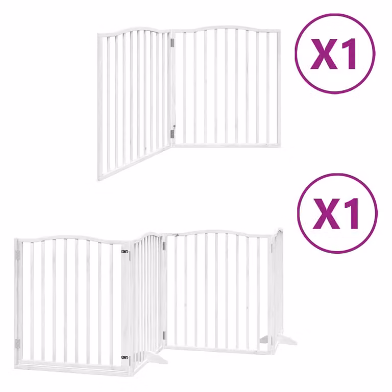 Cancello Cani Porta Pieghevole Bianco 6 Pannelli 480 cm Pioppo