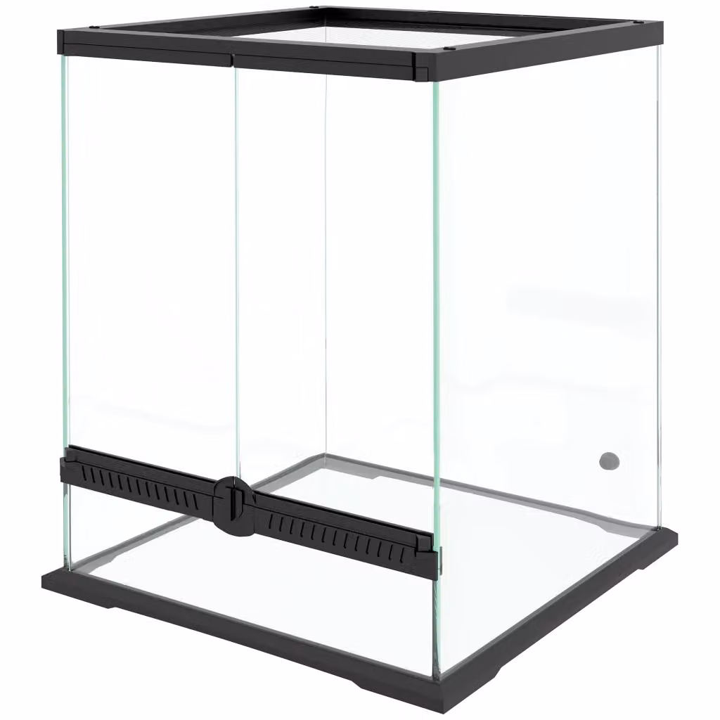 Terrario in vetro e metallo Minimal con serratura e gestione cavi, nero, L 45 cm x P 45 cm x H 60 cm – 2