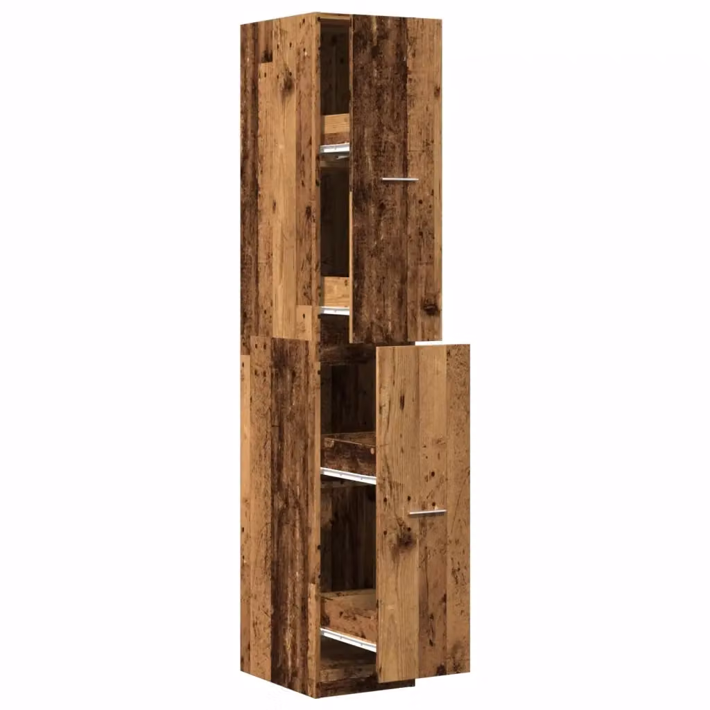 Armadietto da Farmacia VIDAXL in Legno Vecchio Marrone con Ripiani e Cassetti, L/P/H: 30 x 41 x 174,5 cm – 2