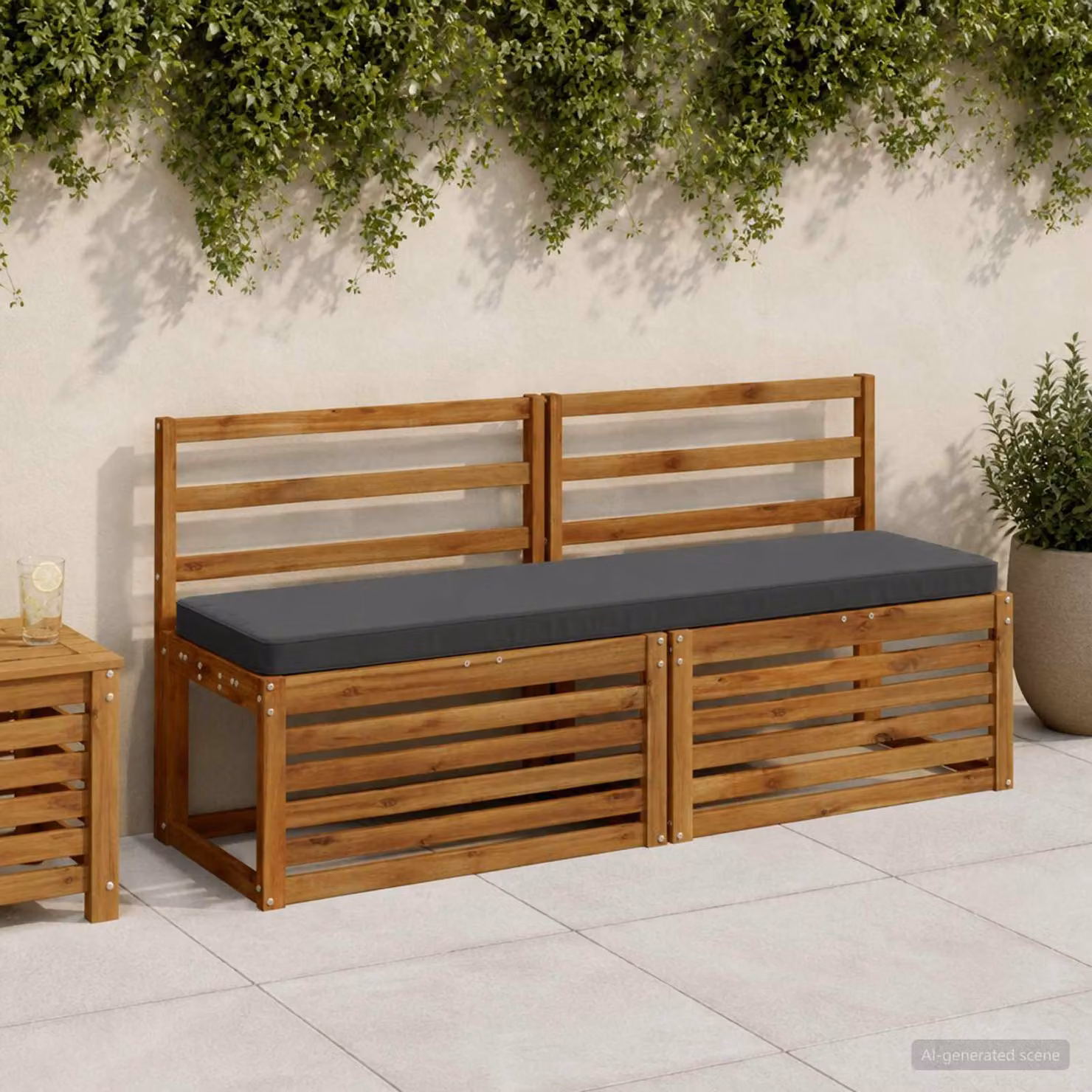 Cuscino per panchina vidaXL VUGHT in poliestere con rivestimento lavabile, colore antracite