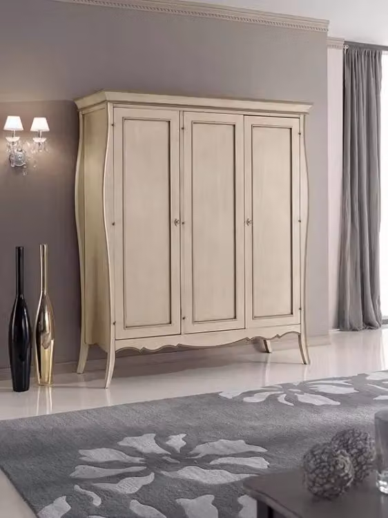 Armadio classico a 3 ante in legno stile shabby chic Mobili 2G L/P/H: 182 x 64 x 212 cm – 1