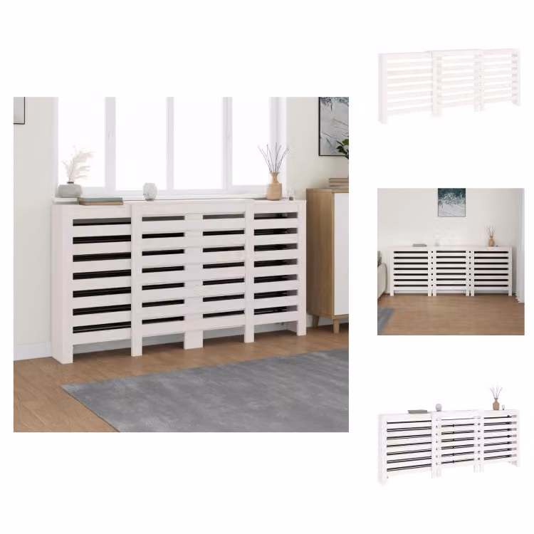vidaXL Rivestimento per radiatori bianco 210x21x85 cm in legno di pino massiccio - Accessori per radiatori