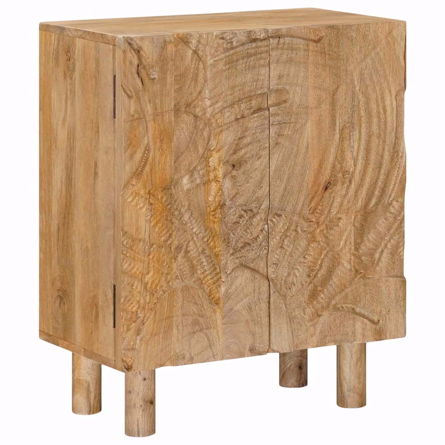 Credenza moderna vidaXL in legno di mango color marrone e rosa L: 53 cm, P: 30 cm, H: 65 cm