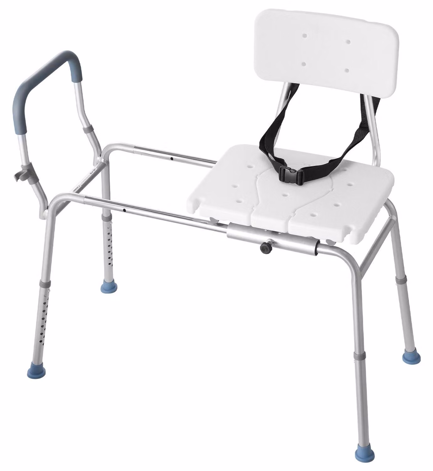 Sedia da doccia scorrevole, con capacità di carico fino a 180 kg. Sedile di trasferimento per vasca da bagno, robusta panca per doccia con braccioli e schienale, seduta regolabile in altezza, ideale per persone con disabilità, adulti, anziani e persone co