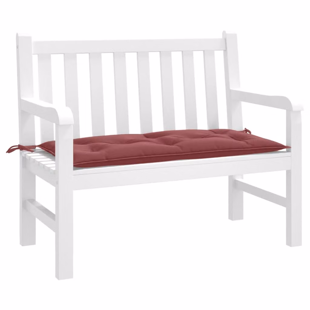 vidaXL Cuscino per Panca da Giardino Rosso, L 100 x P 50 x H 7 cm, in Tessuto di Poliestere Resistente ai Raggi UV