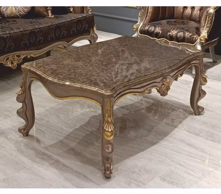 Casa Padrino tavolino barocco grigio/oro 123 cm - Mobili da salotto in stile barocco