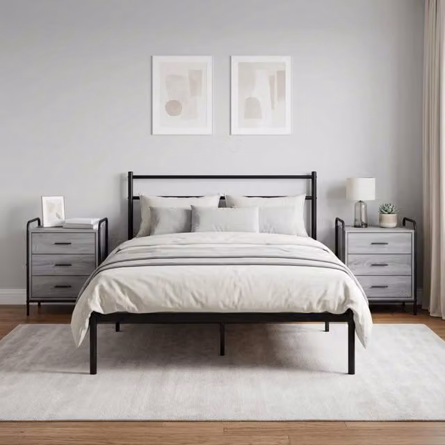 Armadio da Notte 2 pz Sonoma grigio 48 x 36,5 x 60 cm 8013537