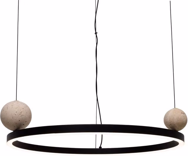 Lampada a sospensione moderna ring LED 35W nero SOLARIS