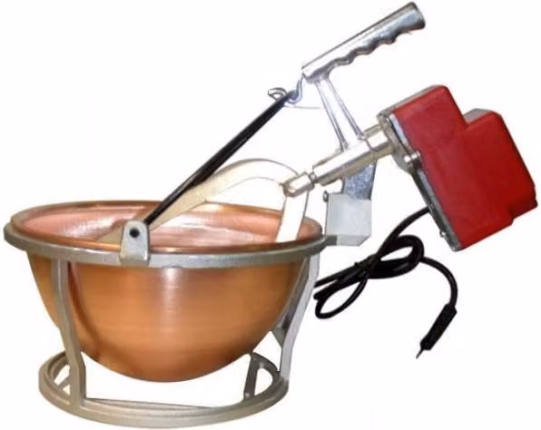 Polentina in Rame Officine Valtromplina con Motore Elettrico da 20 W, Diametro: 26 cm, Colore: Rame