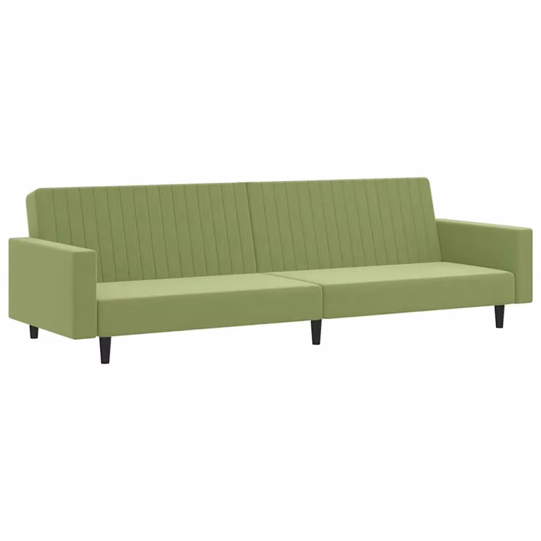 Divano Letto Click Clack vidaXL in Velluto Verde con Struttura in Legno Solido e Poggiatesta Regolabile, Dimensioni: L 220 x P 84,5 x H 69 cm, Letto 90 x 200 cm
