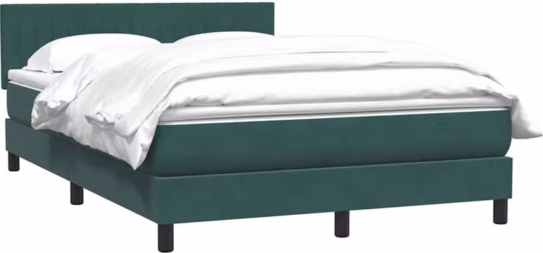 Maison Exclusive - Giroletto a Molle con Materasso Verde Scuro 160x220 cm Velluto