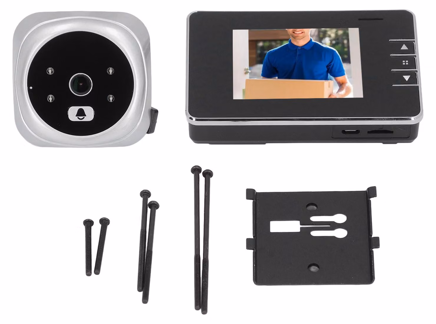 Videocamera per spioncino, campo visivo di 120 gradi, visione notturna HD, citofono bidirezionale, videocitofono intelligente per Villa Home