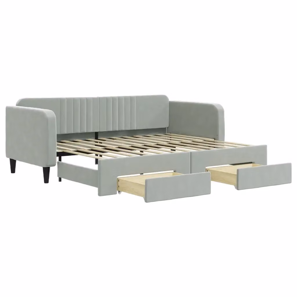 Divano Letto Moderno vidaXL Grigio con Struttura Imbottita – 2