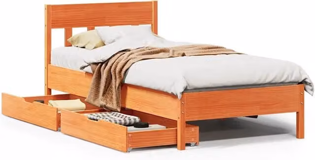 Letto singolo | Letto per adulti | Letto senza Materasso Marrone Cera 90x200 cm Legno di Pino