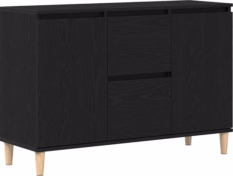 Credenza con cassetto Nero 102 x 35 x 60 cm Legno multistrato