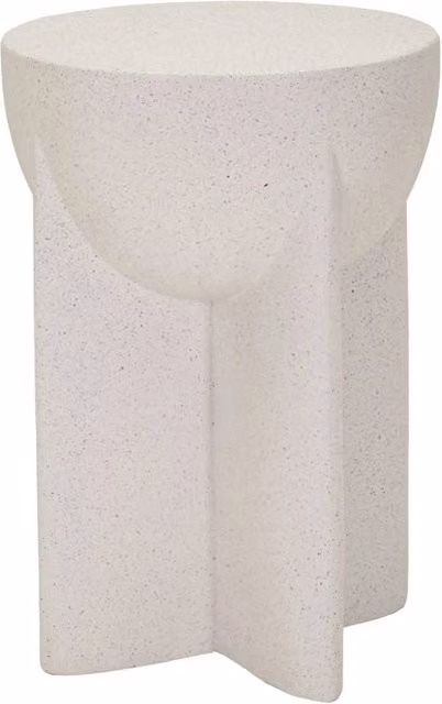Tavolinetto History GIORDANOSHOP in materiale composito color beige, Ø 33,5 cm x H 48,5 cm