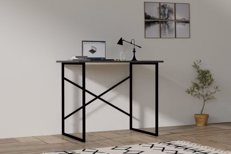 Skye Decor, Addis - Black, scrivania, nero, 100 % MELAMINE COATED SLIPBOARD, 90 x 56 x 76 cm