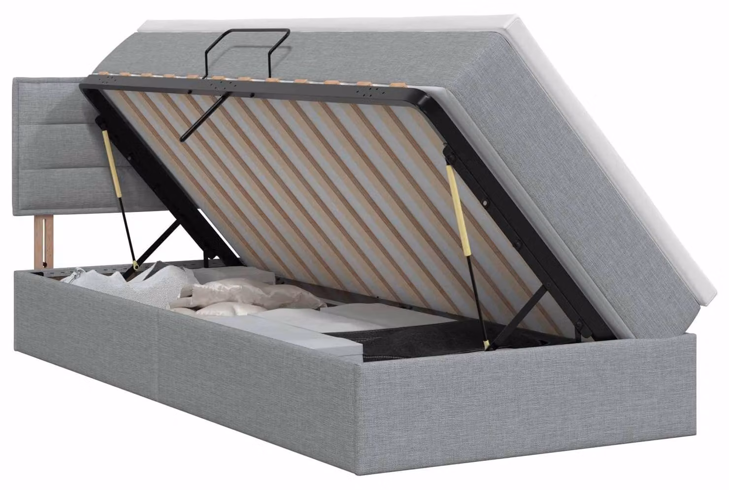 vidaXL Letto contenitore con materasso Grigio chiaro 90 x 200 cm Velluto