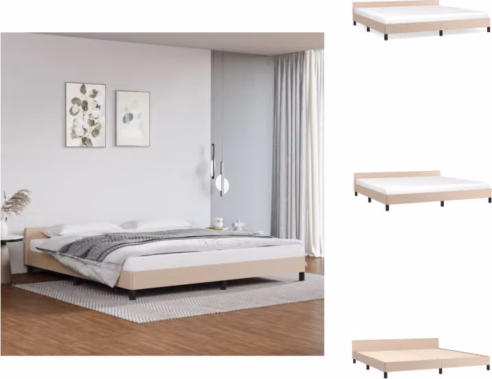 vidaXL Struttura letto con testiera cappuccino-marrone 200x200 cm in Pelle finta - Letti e strutture letto