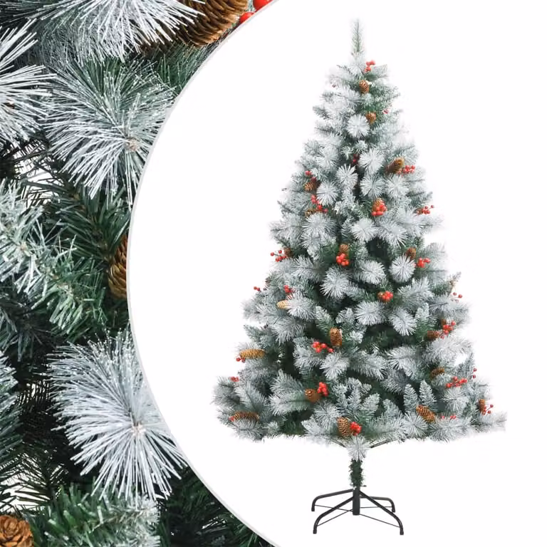 Maison Exclusive - Albero di Natale artificiale pieghevole con pigne e bacche, 240 cm