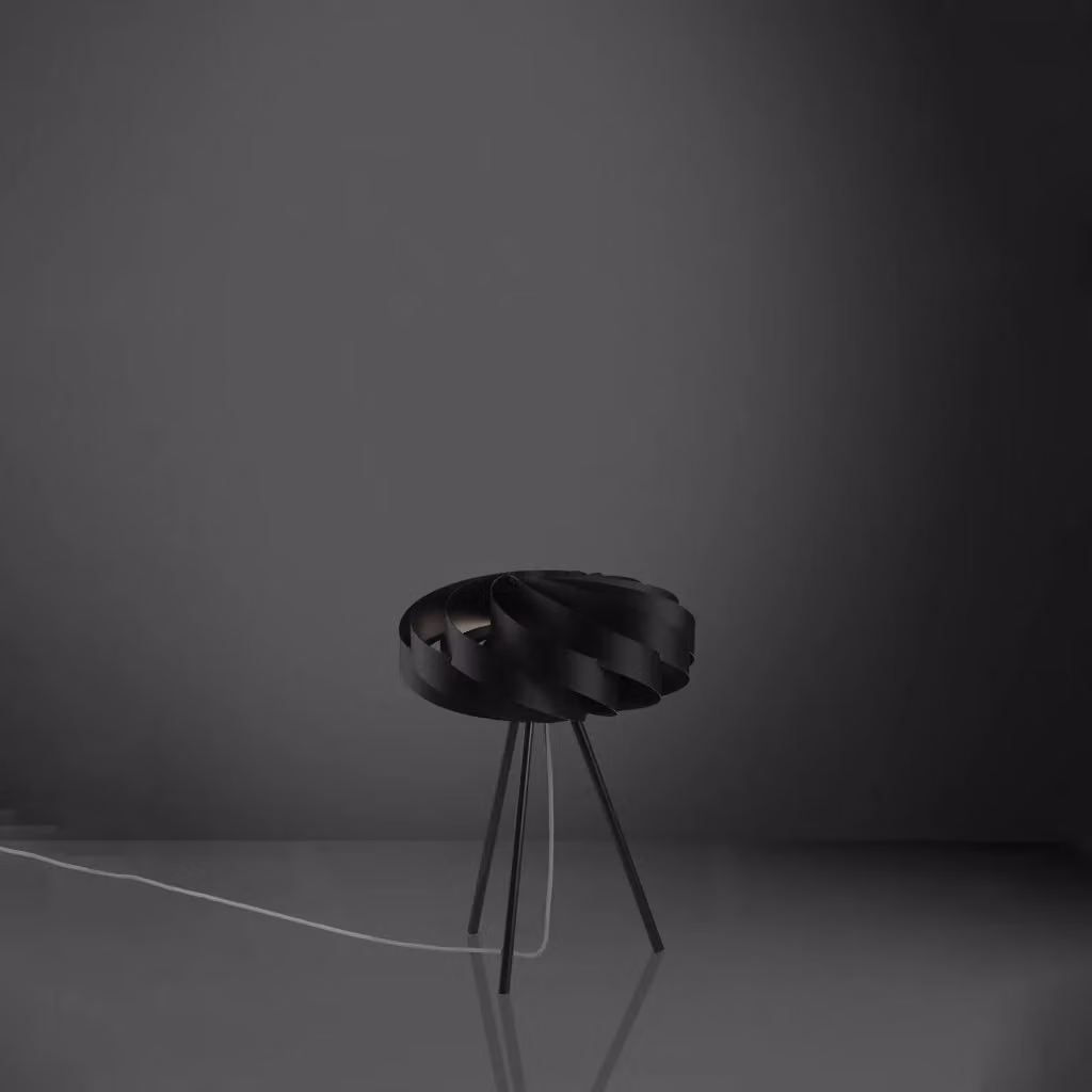 Lampada da scrivania moderna Flat Polilux Linea Zero in metallo e plastica nera con attacco E27 – 2