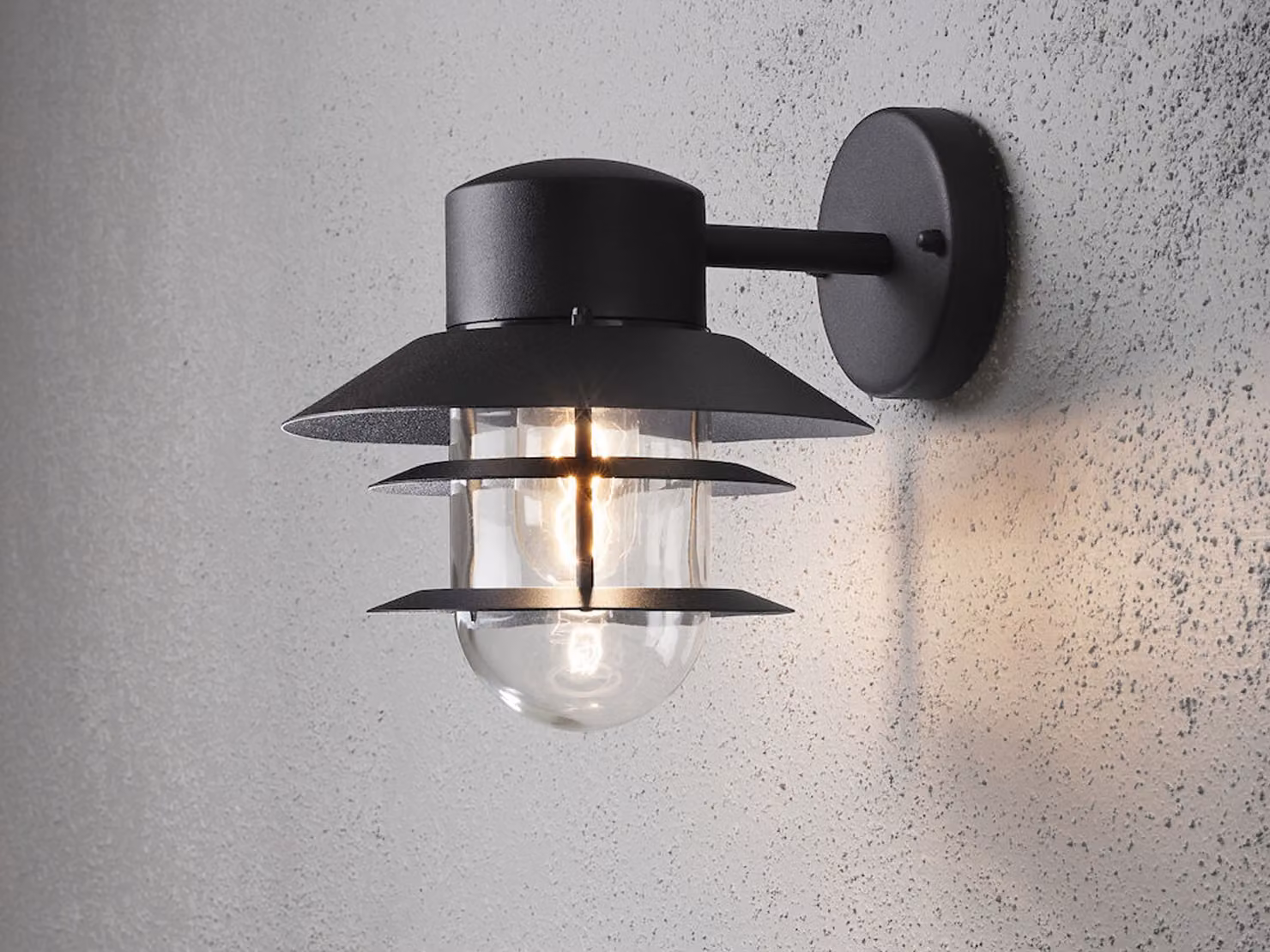 Lanterna da parete a sospensione a LED per esterni, resistente alle intemperie, lampada da esterno da 24 cm, nera