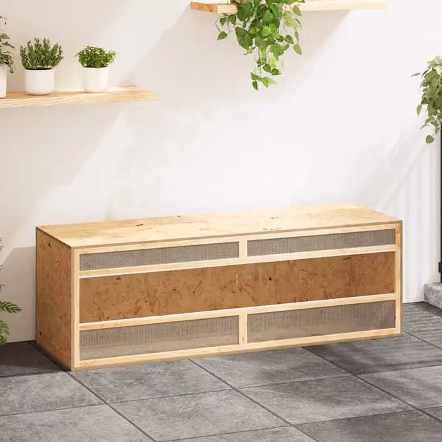 Terrario per rettili vidaXL in legno multistrato e vetro, colore beige, L/P/H: 144 x 46 x 48 cm – 1
