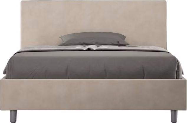 Letto imbottito Matrimoniale francese 140x210 cm Adele - Senza rete,Microfibra,Sabbia