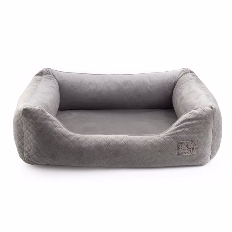 Lettino esclusivo per cani | Lettino per cani, cestino per cani con cuscino | Dimensioni: XL - 100 x 79 x 22 cm | Colore: grigio velluto