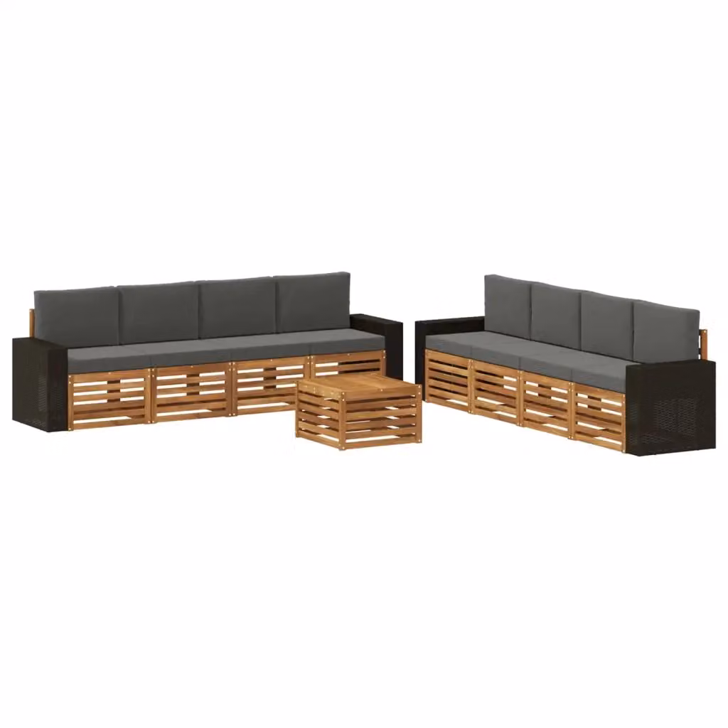 Set di divani da esterno vidaXL in legno di acacia con cuscini, beige e antracite – 2