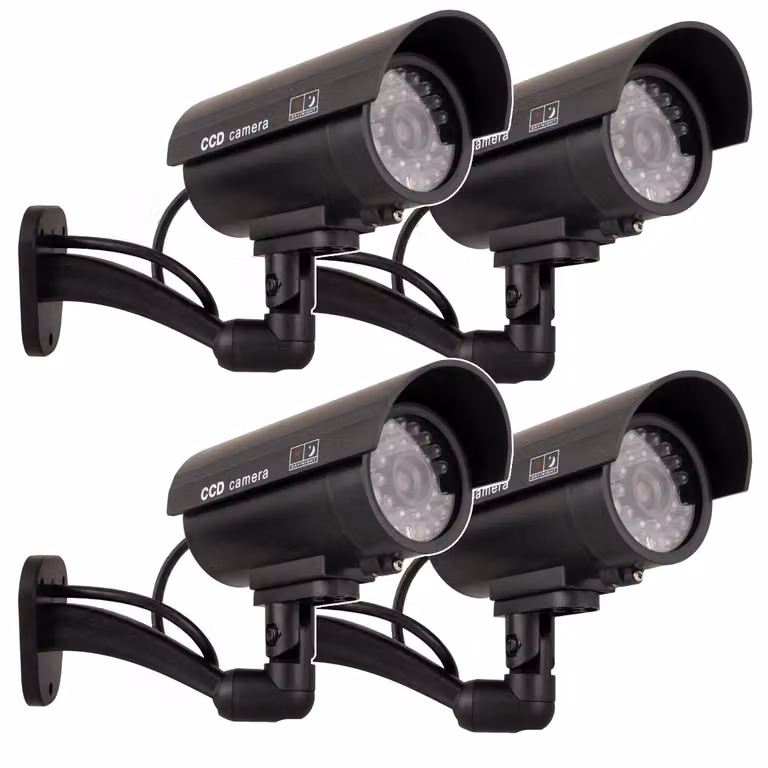 Telecamera fittizia IR9000 B IR LED nero lampeggiante 4 pezzi