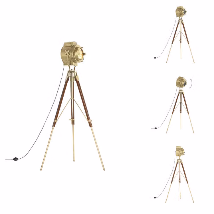 vidaXL Lampada da terra treppiede in legno massiccio di mango 193 cm - Lampade