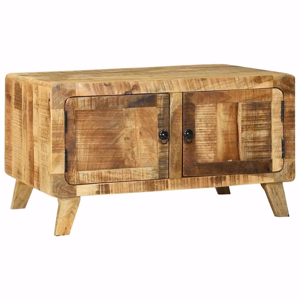 Tavolino da salotto moderno vidaXL in legno di mango massello marrone L: 80 cm, P: 54 cm, H: 45 cm – 2