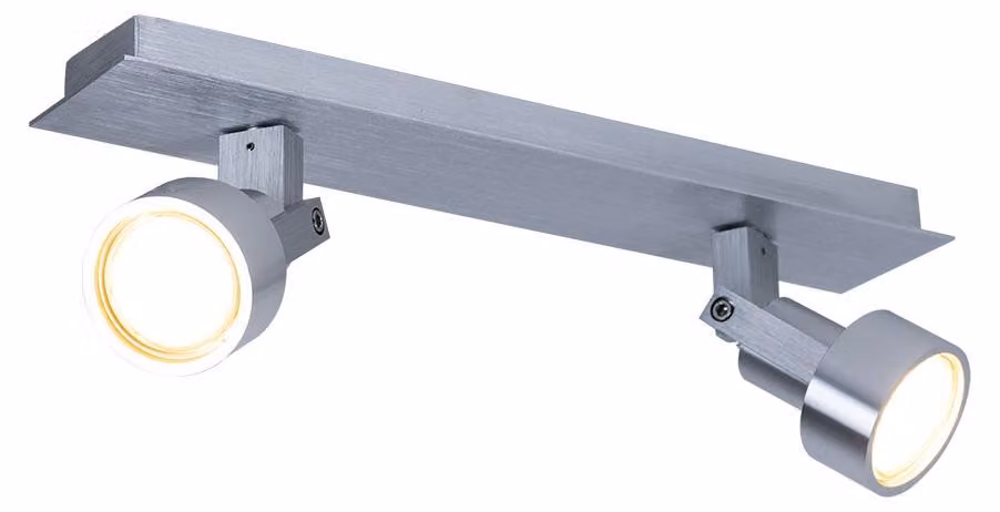 Plafoniera LED, cromo, spot orientabili, L 34 cm