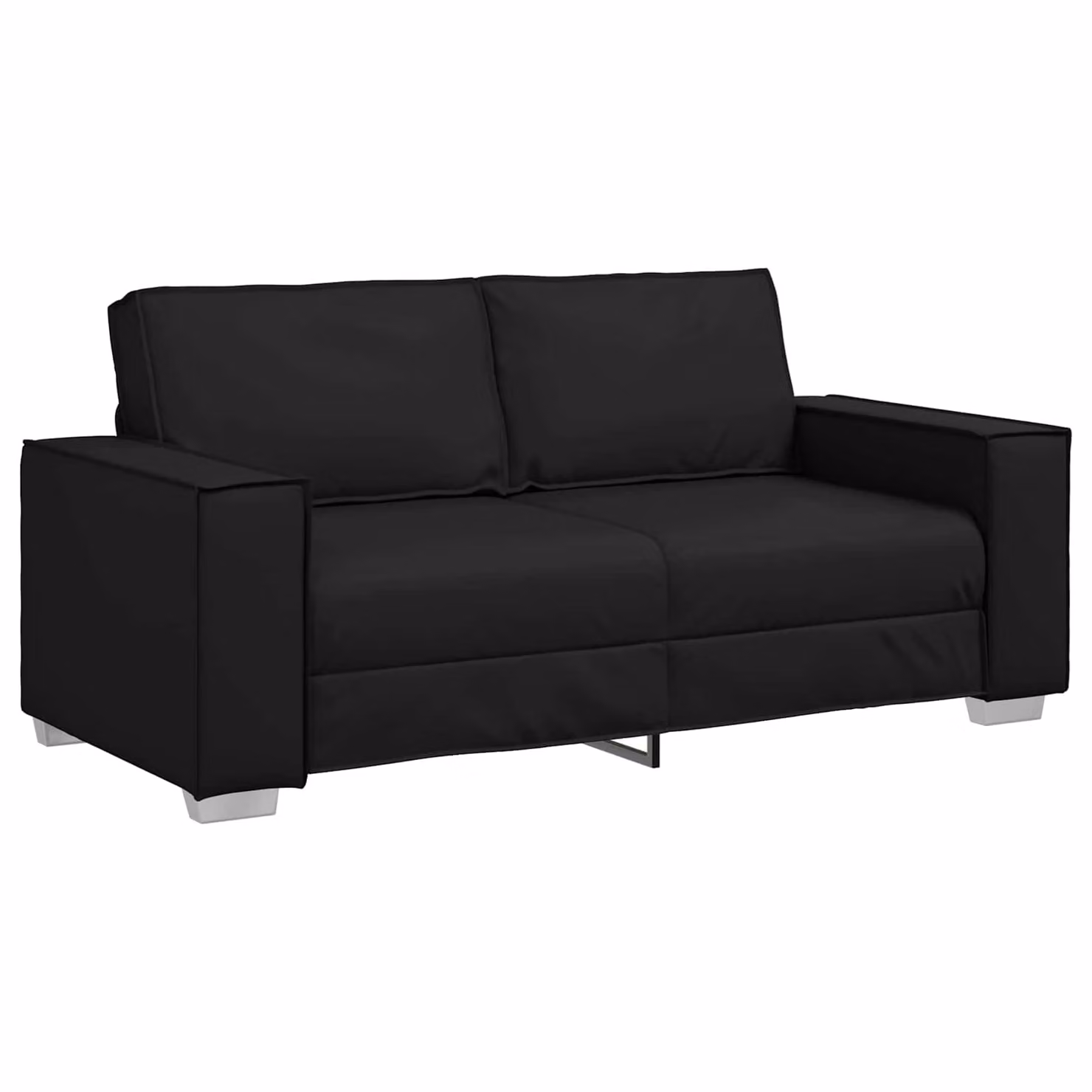 Divano a due posti moderno vidaXL in pelle sintetica nera per soggiorno L: 180 cm, H: 78 cm, P: 84 cm