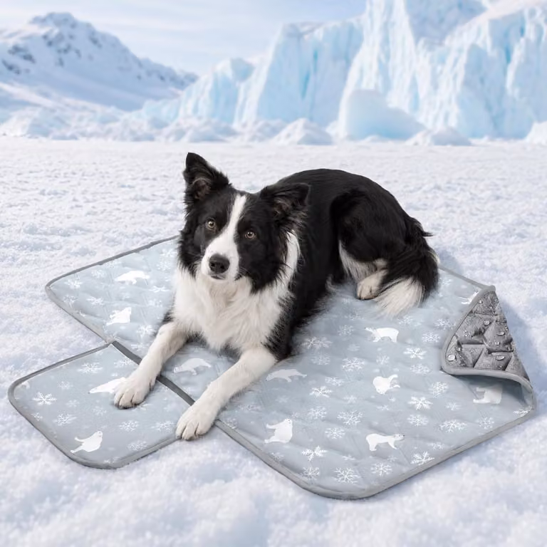 Tappetino refrigerante per cani, 100x70 cm, senza gel, auto-refrigerante, Q-MAX >0,5, base impermeabile, lavabile, colore grigio