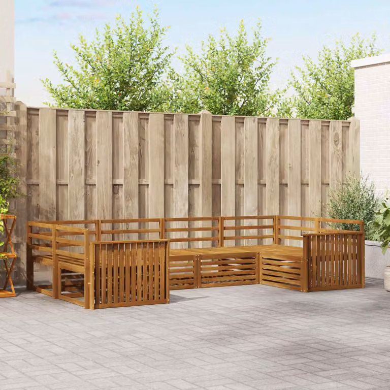 Set di divani da esterno vidaXL 6 pz in legno di acacia massello marrone con cuscini inclusi per giardino e terrazza