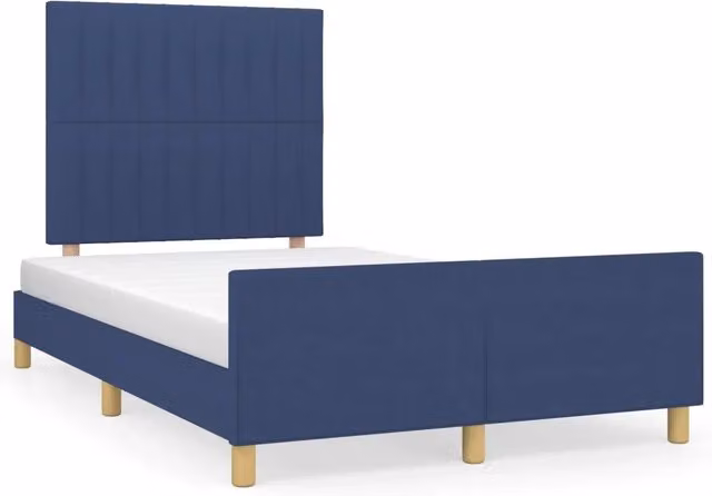 Letto matrimoniale | Letto per adulti | Giroletto senza Materasso Blu 120x190 cm in Tessuto
