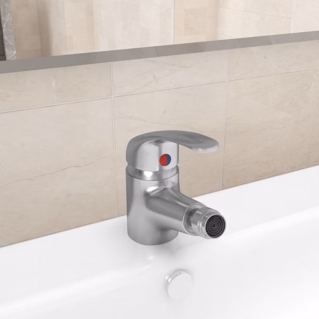 The Living Store Miscelatore per bidet da bagno, argento, 13x12 cm