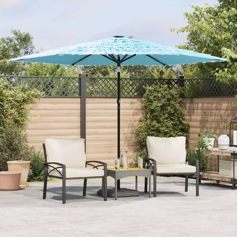 Maison Exclusive - Ombrellone con palo in acciaio, colore blu, dimensioni 288x288x225 cm