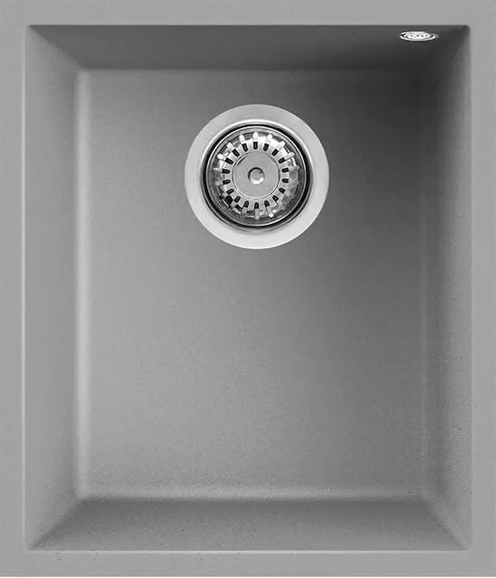 Lavello Elleci Incasso 1 vasca 38x44 Quadra 100 Sottotop Keratek Plus Grigio Light Grey LKQ10097BSO
