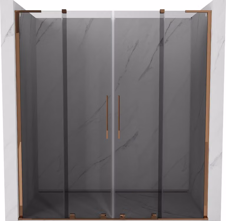 Mexen Velar L Duo porte doccia scorrevoli 180 cm, grafite, oro rosa - 871-180-003-42-60