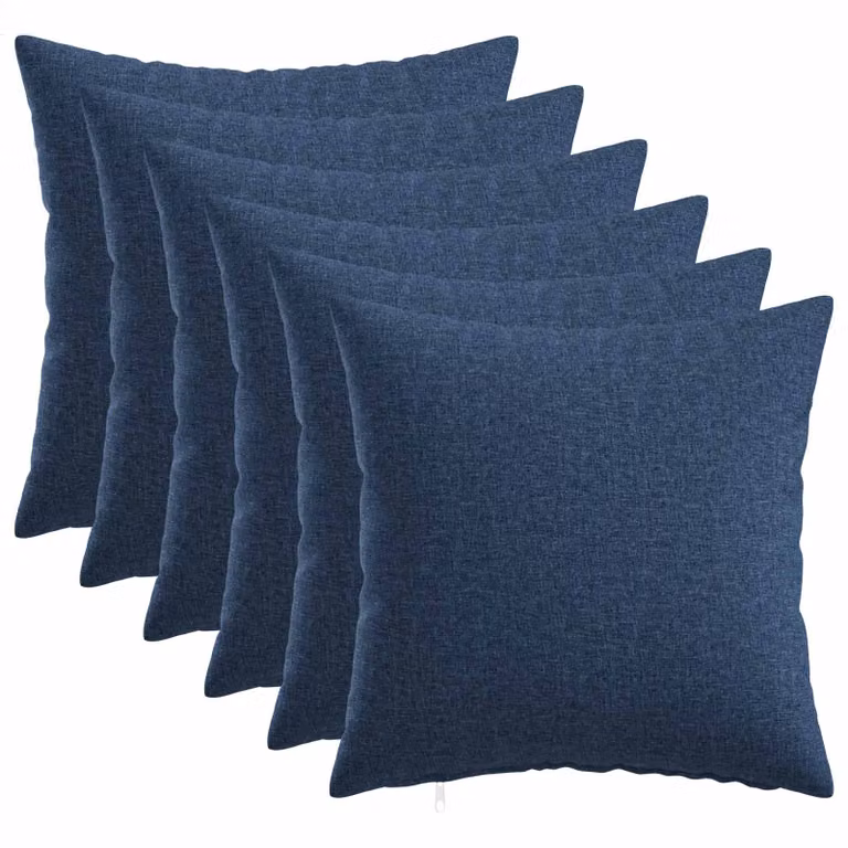 Set di 6 cuscini vidaXL HEERLEN blu in tessuto con fodera lavabile L/P/H: 45 x 45 x 45 cm