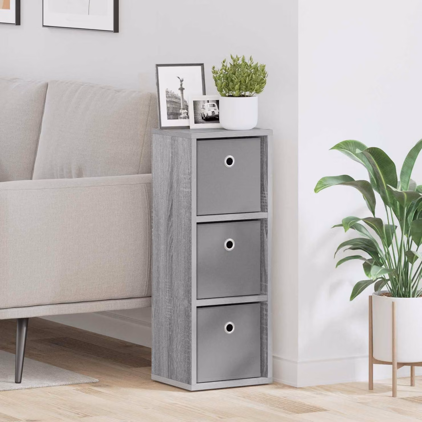 vidaXL Credenza con cassetto Grigio Sonoma L/P/H: 25,5 x 22 x 69,5 cm