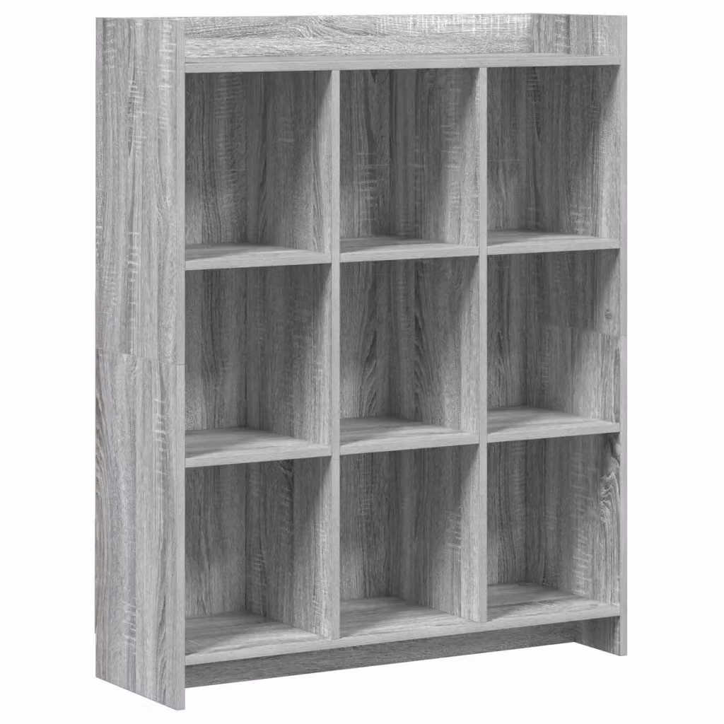 Libreria moderna vidaXL in MDF grigio con pannello posteriore L: 87,5 cm, P: 30 cm, H: 111 cm – 2