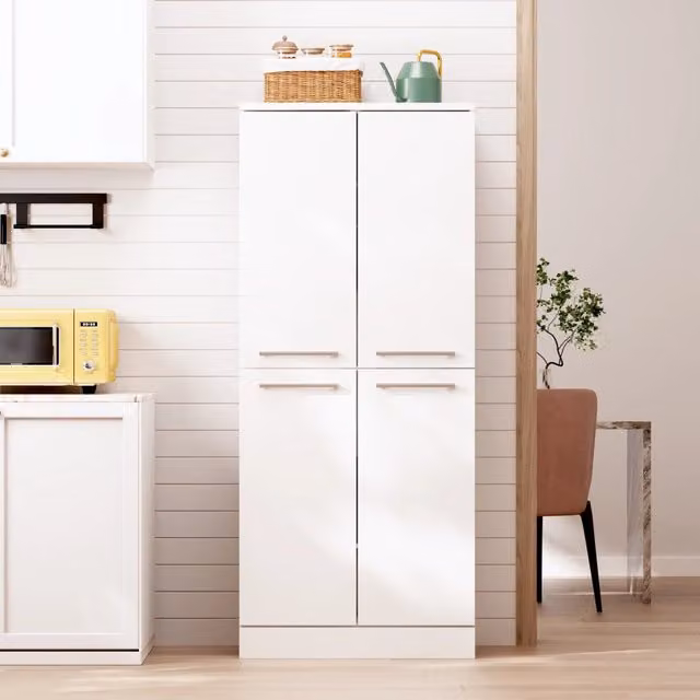 Dispensa Cucina Alta Lucida 4 Ante con Ripiani ¨C Xylo ¨C Bianco, 76x42x180