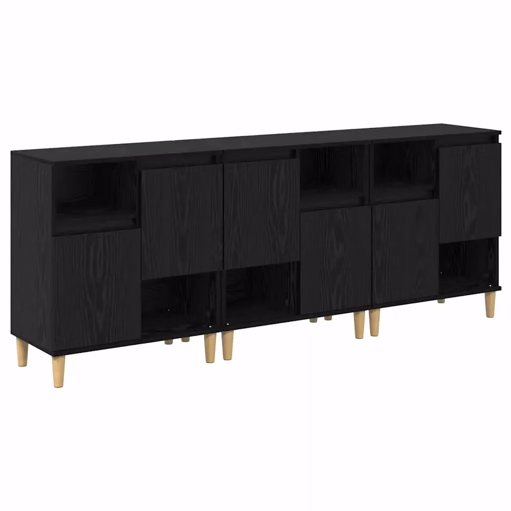 Set di 3 credenze vidaXL moderne in colore nero, L/P/H: 60 x 35 x 70 cm – 2