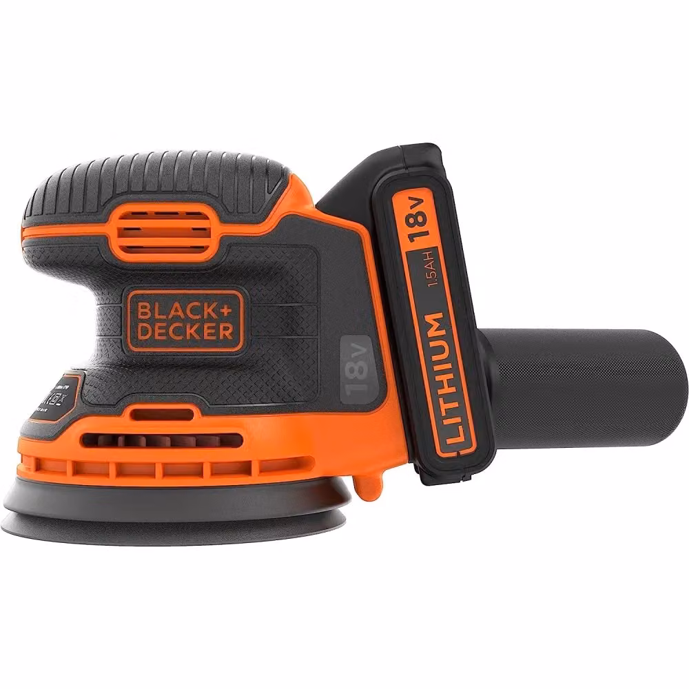 Black+Decker Levigatrice Rotorbitale 125mm 18V con Batteria Ricaricabile da 1,5Ah Nero e Arancione – 2